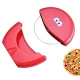 INGJIA Pizzaschneider, Perfekte Scheiben jedes Mal, Extra leichtes Schneiden, Mühelose Anwendung, Pizzacutter mit Scharfer Edelstah, Klinge + Sicherheits-Gummilippe, Pizzaroller