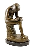 Spinario Bronzeskulptur - Der Dornauszieher Skulptur - signiert Milo - Antikes Motiv der Bildenden Kunst - Jugendstil Bronzefigur