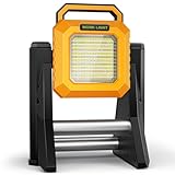 Baustrahler LED Akku, 6000LM LED Strahler Campinglampe Tragbar, USB aufladbar Arbeitsleuchte Flutlicht Notfall Ausrüstung für Werkstatt, Baustelle, Camping, Garage, Garten, 6500K/2700K