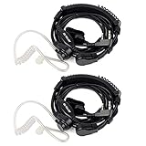 Retevis K001 Funkgerät Kehlkopfmikrofon PTT Headset 2-pin Ohrhörer Kopfhörer Kompatibel mit Walkie Talkie RT24 RT27 RT22 RT21 RT81 RT28 RT1 Baofeng BF-88E BF-888S Kenwood (2 STK.)