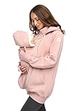 MijaCulture 3in1 Tragejacke Umstandspullover für Tragetuch für Babytrage Kängurujacke 4132 (Rosa, L)