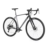 ATTABO Gravel Bike GRADO 2.0 mit Aluminiumrahmen 56 cm Ergonomischer Lenker Mechanische Scheibenbremse TEKTRO Grau Fahrrad mit 28' Laufrädern mit Zubehör Verstellbarer Sattel 10-Gang Schaltgetriebe