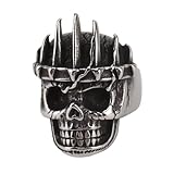 DAUERHAFT Totenkopf-Ring, Modischer Totenkopf-Ring, Hip-Hop, Tragbares Accessoire, Größe 10, für Männer Zum Dating