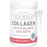 Collagen Pulver mit Hyaluronsäure und Biotin 500g - Weidehaltung mit Peptide Typ 1, 2, 3