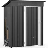YITAHOME Gerätehäuser Gartenhaus Gartenschuppen 1,5x0,9m - Wetterfester Metallschuppen mit Sicherheitsschloss & Belüftung für Rasenmäher, Fahrräder, Gartengeräte (Dunkelgrau)