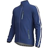 Herren Fahrrad Jacke Thermo Radjacke Herren Fahrradjacke Winter Fahrradbekleidung Fleece Radsport-Jacken für Winddichte Atmungsaktiv Laufjacke Blau M