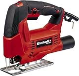 Einhell Stichsäge TC-JS 60/1 (vibrationsarm, Drehzahlelelektronik, werkzeugloser Sägeblattwechsel, Sägeschuh für Gehrungsschnitte bis 45° Grad)