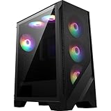 MSI MAG Forge 120A Airflow Mid-Tower PC-Gehäuse - ATX Kapazität, RTX 40 GPU Unterstützung, Auto-RGB Lüfter, magnetische Staubfilter, gehärtetes Glas, USB 3.2 Generation 1 Typ-A