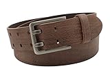 NK Belt GmbH Handgemachter Herren Ledergürtel aus Büffelleder mit Doppeldorn Schnalle, Made in Germany, Anzug Jeans Gürtel 43mm #DD-15 (Braun, 95cm Gesamtlänge 110cm)
