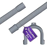 Vioks.pro Waschmaschine Ablaufschlauch Universal Flexibel 3m Ø22/19mm Gerade/Gerade mit Haltebogen - Schlauch Geschirrspüler, Ablaufschlauch Verlängerung & Waschmaschine Zubehör