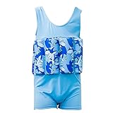 YAGATA Badeanzug Mädchen Jungen Kinder Badeanzug Baby Maedchen Schwimmanzug verstellbarem Bademode, Blau, 130