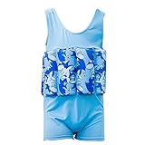 YAGATA Badeanzug mit Schwimmhilfe Mädchen Jungen Float Suit Kinder Badeanzug Baby Maedchen Bojenanzug Schwimmanzug verstellbarem Auftrieb Bademode Bojenbadeanzug, Blau, 130