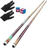 Pool Queue,AKLOT Pool Queues Satz von 2 Pool 58' Queue Sticks Pool Cue Erwachsene Kanadischer Ahornholz Pool Cues für Professionelle Billardspieler