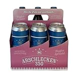 Arschlecken 350 Frauen-Sixpack 3 x 0,5 l Arschlecken 350 in der Flasche und 3 x 0,5 l Dosenbier Original ML Helles in der Frauenhandtasche Alc.5%/4,9% vol. (6)