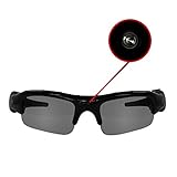 Eaxus® Action Videobrille/Spionbrille/Kamerabrille. Actionkamera mit Sonnenbrille - mini Kamera und Mikrofon. Versteckte Videokamera, Camcorder VGA Überwachungskamera.