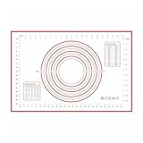 Rutschfeste Silikon-Gebäckmatte, extra großes Blatt mit Maßen 40 × 60 cm, für Backmatte, Thekenmatte, Teigknetbrett, antihaftbeschichtet, für Fondant, Zuckerguss, Kuchen, Pizza, Brot, Backen