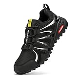 VENROXX Traillaufschuhe Herren Wanderschuhe Leicht Trekkingschuhe Atmungsaktiv & rutschfeste Laufschuhe Outdoor Sportschuhe Gr.39-48, Schwarz, 43