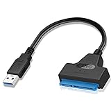 USB 3.0 Zu SATA Adapter Konverter, SZJUNXIAO USB 3.0 auf 2,5 Zoll SATA Port Konverter Unterstützt UASP für 2,5 Zoll Festplatten Laufwerke SSD/HDD Kompatibel mit Windows, Mac und Linux Betriebssystemen