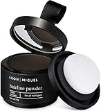 LEON MIGUEL Ansatzpuder - Hairline Powder als wasserfesten Haar Concealer zum Ansatz kaschieren für Frauen und Männer, unsichtbares Haar Make-up zur Haarverdichtung - 4g | Dunkelbraun