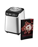 Unold 48925 Eismaschine Uno inkl. Eisbuch mit 101 Rezepten | Speiseeisbereiter 1,2 L, vollautomatischer, selbstkühlender Kompressor, LCD-Display Gefrierbereich bis ca. -35 °C, 135 Watt.