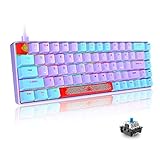 60% mechanische Gaming-Tastatur Typ C kabelgebunden LED RGB-Hintergrundbeleuchtung wasserdichte USB-Tastatur mehrfarbig, benutzerdefinierte zusätzliche Tastenkappe, kompatibel mit PS4/PS5/Xbox/PC