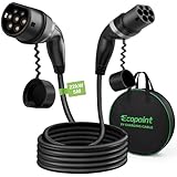 ECOPOINT Typ 2 Ladekabel für Elektrofahrzeuge, 22 kW, tragbares 3-Phasen 32A,Mennekes Mode 3 Ladekabel für EV und PHEV (5M Gerades Kabel)