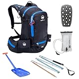 TerraWest Core Lawinen-Set, Ski-Rucksack inklusive Recco & abnehmbarem Rückenprotektor, Trinkblase, Core Plus Schaufel, Core 240 cm Schnellverschluss-Sonde, Backcountry Skifahren, Snowboarden