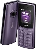Nokia 110 4G-Funktionstelefon mit Kamera, Bluetooth, FM-Radio, MP3-Player, MicroSD, ausdauerndem Akku und vorinstallierten Spielen, Dual-SIM – Violett