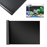 CHENGCKJ Statisch Haftender Aquariumhintergrund 40x400cm Aquarium Folie Rückwand Schwarzer Aquarium Rückwandfolie mit Kleber Selbstklebend Hintergrund für Aquarien Terrarium