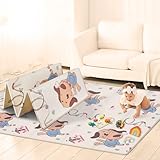 GZZ Faltbare Baby-Spielmatte, wendbar, wasserdicht und rutschfest, ideal für Säuglinge, Babys und Kleinkinder, zum Spielen drinnen und draußen (79 x 71 x 0,4 cm)