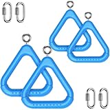 Dolibest Trapez-Schaukel-Ringe mit Karabinern, Schaukelset, Zubehör für den Außenbereich, für Ninja-Schaukel, Zubehör, Affenring, Hindernisring, Schaukelspielzeug-Set für Kinder, Blau, 4 Stück