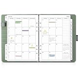 SKYDUE Kalender Ringbuch A5 Nachfüllbar,Ringbuch A5 Nachfüllbar, Planer 2026, Terminplaner 2026 Perfekt Für Schüler Und Berufstätige(Olivgrün)