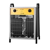SIAL 15KW Industrie Heizgebläse - Elektroheizer Heizlüfter - Bauheizer Bautrockner - Industrielle Heizstrahler mit 2 Heizstufen - Für Garagen, Werkstätten, Baustellen - DA15 - Silber