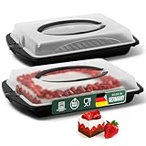 Novaliv Kuchen-Transportbox (Rechteckig 45 x 30 x 9 cm), Aufbewahrungsbox mit Deckel, Party-Box Container Tortentransportbox Tortenbehälter Tortenglocke Behälter, Kuchen Torten Muffins Desserts