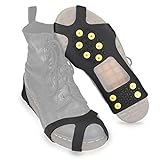 Navaris Spikes für Schuhe - Silikon Schuhspikes mit 10 Metall Stollen - Schnee EIS Wandern Sport - Schuhkrallen für Damen Herren Kinder