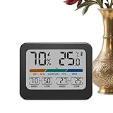 Digitales Temperaturmessgerät | Feuchtigkeitsrekorder,Feuchtigkeitsmesser Mit Buntem Großdisplay - Für Den Innenbereich Wie Wohnzimmer, Schrank Und