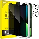 JETech Sichtschutz Schutzfolie für iPhone 13 mini 5,4 Zoll mit Kamera Schutz, Anti-Spähen Panzer schutz Gehärtetes Glas Displayschutz, Einfaches Installationswerkzeug, 2 Stück Jeweils