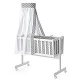 VitaliSpa Babywiege Noah, Weiß, 40x90 mit Rollen