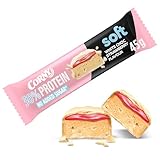 Protein Riegel Corny Soft Protein White Chocolate Strawberry Flavor, 30% Protein, Eiweißriegel ohne Zuckerzusatz, Einzelriegel 45g