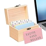 Holz Flash Drive Case - 15CM 150 Farben Holzgehäuse, Kartenhalter, Küche Rezeptbox | Karteikarten mit A7 Karteikasten mit Deckel für Büro, Home School Organisation, Mehrzwecknutzung