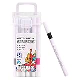Generisch 24 Stück Acrylstifte Acryl Marker, Porzellanstifte Spülmaschinenfest, 24 Glasmalstifte Spülmaschinenfest, Keramik Bemalen Set Wasserfest, Geeignet zum Malen von Mustern auf Porzellan