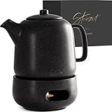 STEINZEIT Design Teekanne mit Stövchen (1,3L) – mit...
