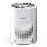 MERONTE Luftreiniger Allergiker für Schlafzimmer, HEPA Luftfilter, Ein Luftreiniger mit Aromatherapie, der Staub, Pollen, Tierhaare und Rauch verhindern kann, 24dB mit Schlafmodus Weiß