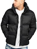 behype. Herren warme Winterjacke Puffer-Jacke Steppjacke Jacket J13-Black-XL