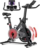 LIFERUN Heimtrainer Fahrrad Magnetwiderstand, Leise Spinning Bike Indoor mit Pulsmessung, LCD-Monitor, einstellbare Sitze, Tablet-Halter, Stationäres Bike Hometrainer für Kardiotraining Zuhause