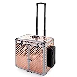 Fusspflegekoffer Rollkoffer ideal für die Mobile Fußpflege Trolley-Koffer Glamour Rosagold Metallic