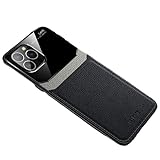 Anymob Schutzhülle für iPhone 13 Mini, matt, Leder, weich, stoßfest, Schwarz