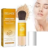 Mrettick Mineral Sunscreen Setting Powder, SPF 50 PA++ Puder-Sonnenschutz für das Gesicht, Oil Control Natural Matte Finish, dauerhafter, leichter, atmungsaktiver, durchscheinender Puder für alle Haut