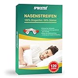 Nasenpflaster Schnarchen, 120 Stück Extra Starke Nasenstrips Besser Atmen, Lindern Eine Verstopfte Nase Aufgrund Schnupfen, Allergien, Anti Schnarch Nasenpflaster für Sport und Schlaf (66x19mm)