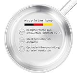 Fissler Original-Profi Collection/Edelstahl-Pfanne (Ø 28 cm) Stielpfanne unbeschichtet mit Innen-Skala - Induktion